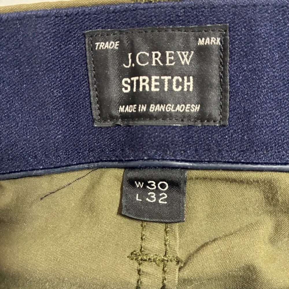 J.Crew 484 Slim Fit Stretch Chino Pants Mens 31x30 Olive Green Cotton Blend